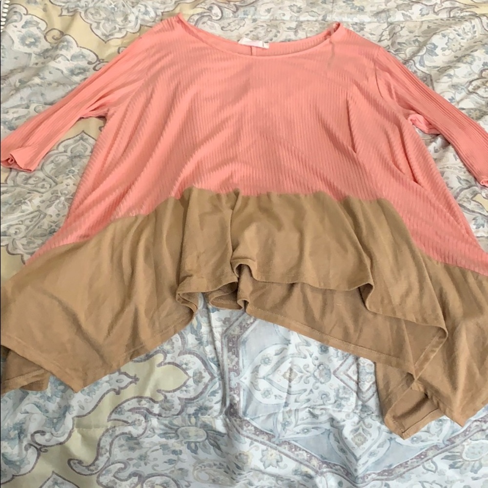 Tan and pink shirt